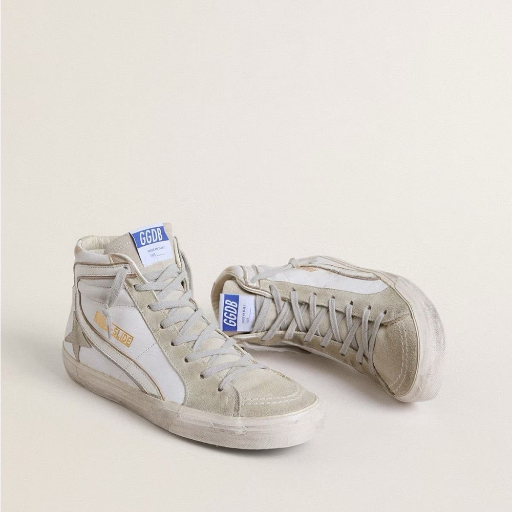 Golden Goose Women's Slide High Top Sneaker White Ice NWT - Picture 2 of 10